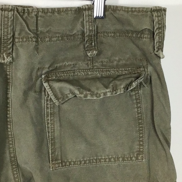 Army green broken in cargo shorts from Wonderwall - Picture 5 of 8